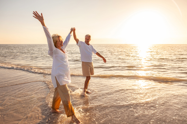 couple walking on the beach