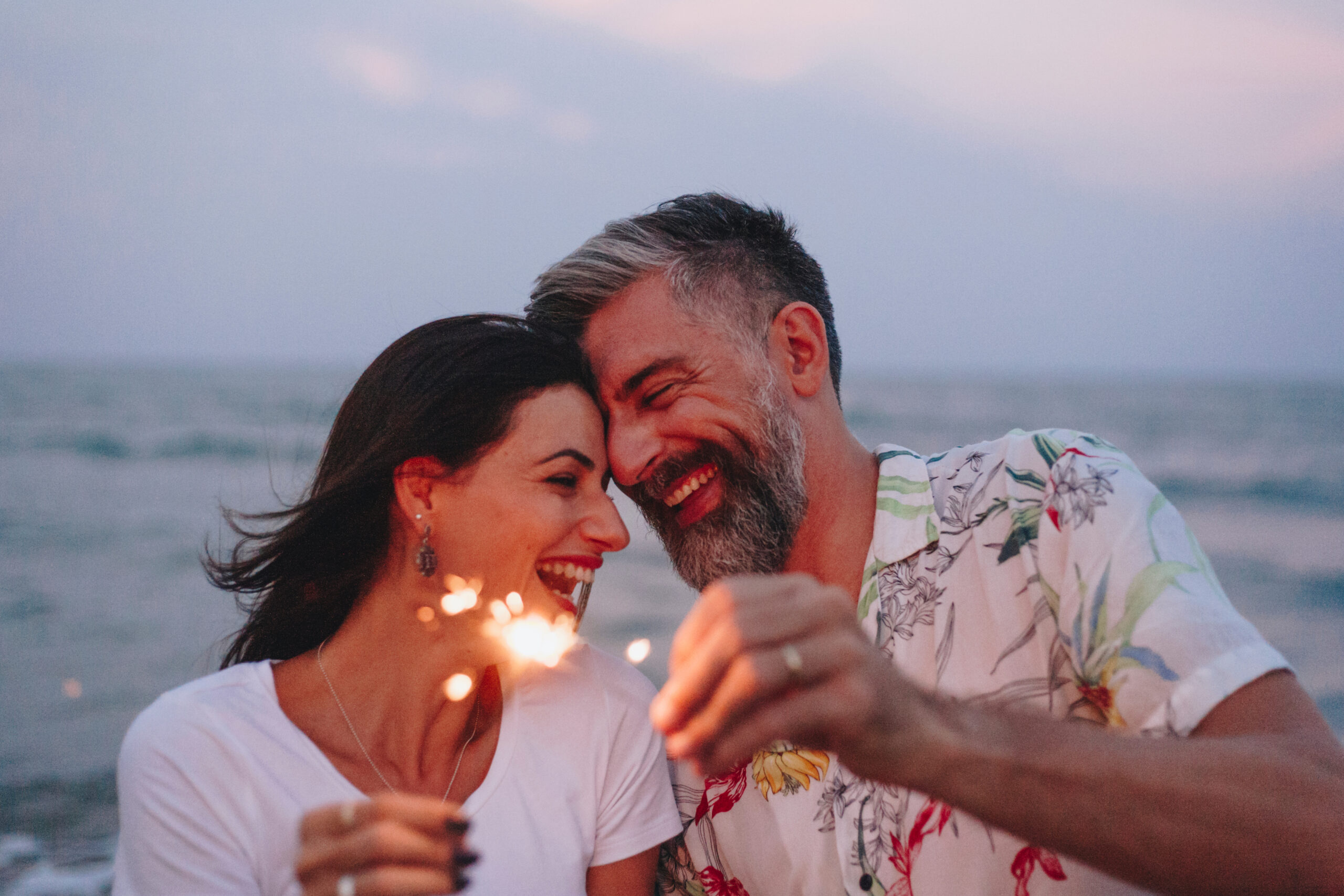 Couple celebrating fourth of July in Del Mar